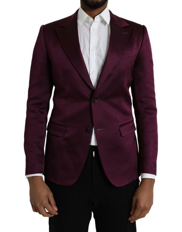 Dolce & Gabbana 100% Silk; Lining: 83% Viscose 17% Cupro blazer in maroon