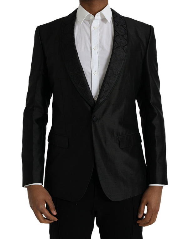 Dolce & Gabbana 98% Silk 2% Polyester; Lining: 90% Silk 10% Viscose blazer in black