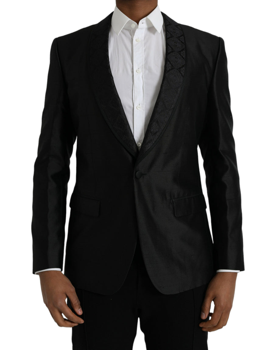 Dolce & Gabbana 98% Silk 2% Polyester; Lining: 90% Silk 10% Viscose blazer in black