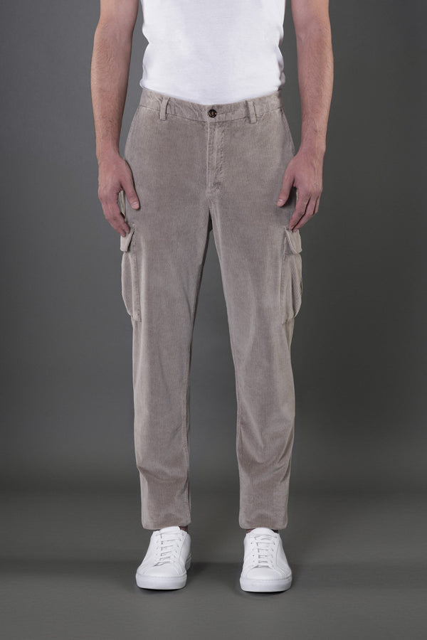 Moorer Mens Light Grey Corduroy Trousers