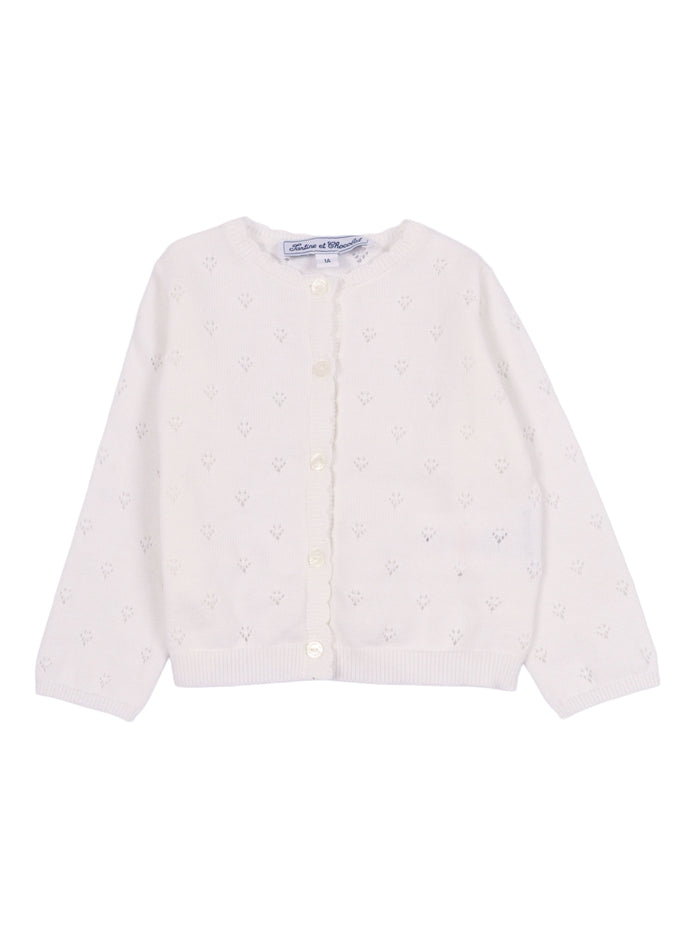 Cardigan White Cotton
