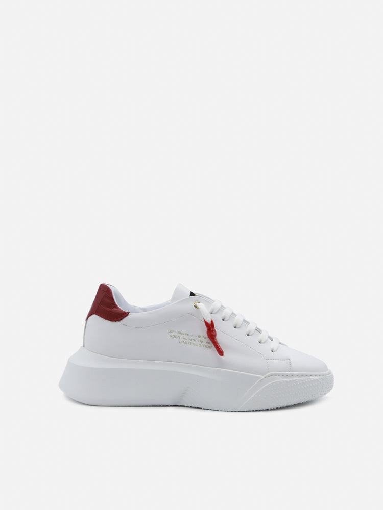 Giuliano Galiano Sneakers White, Red Calfskin