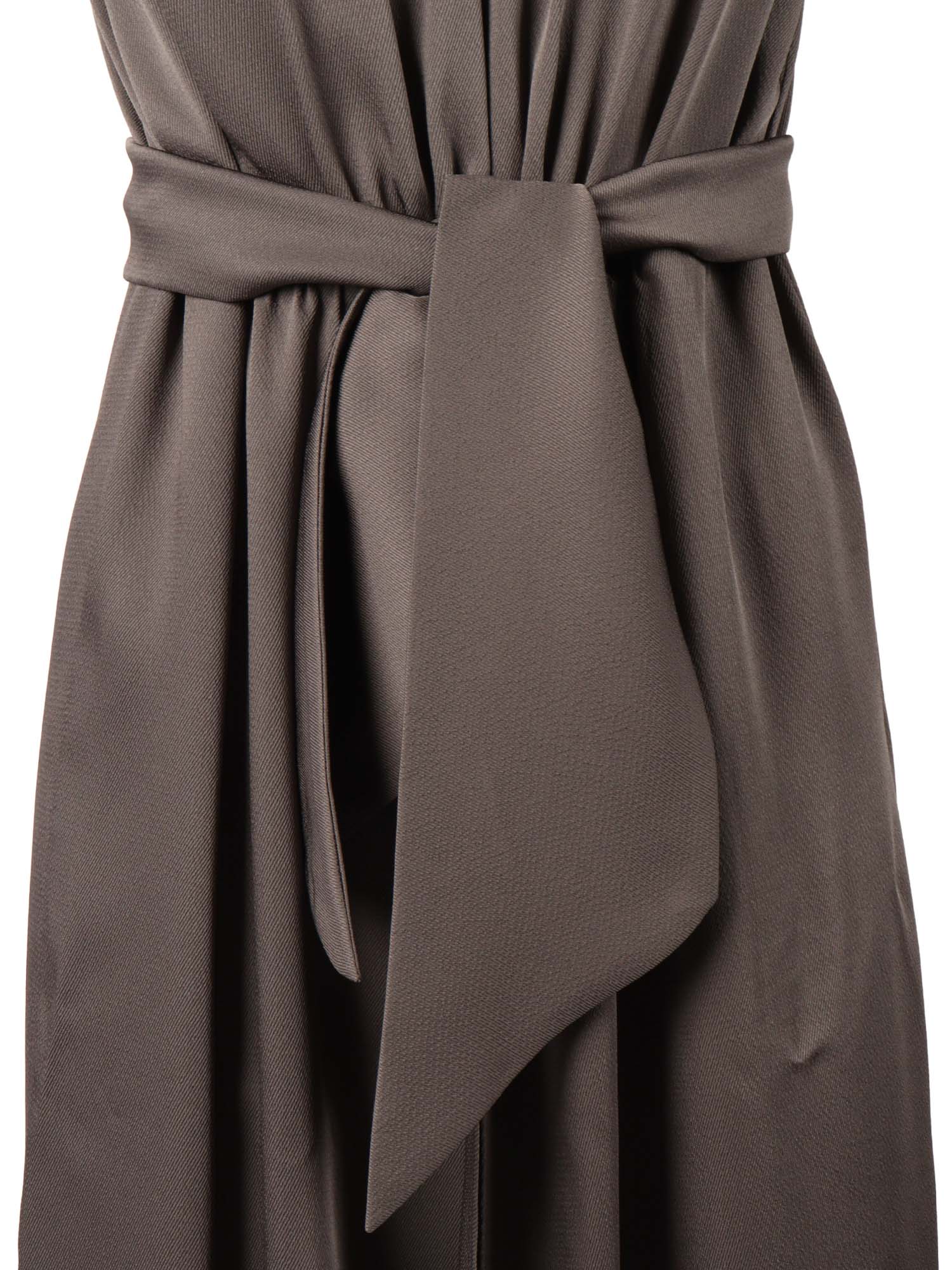DRESS Grey Polyester Lining Midi