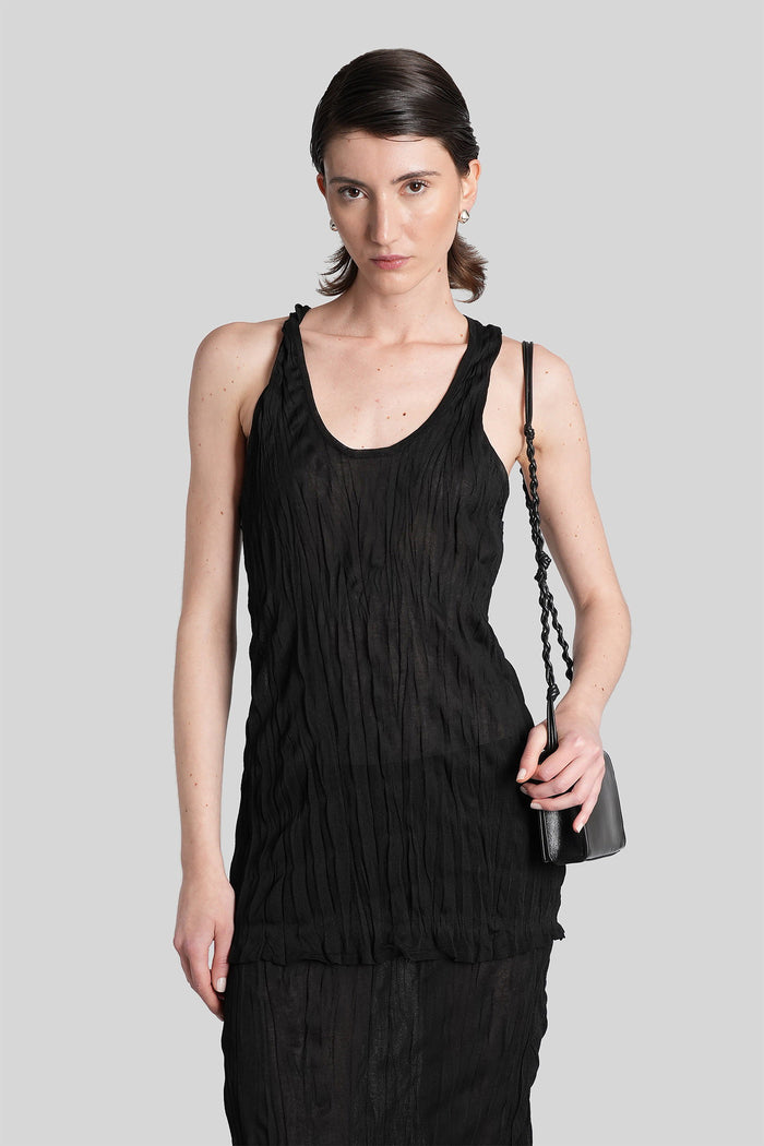 Tank Top Black Viscose Abbigliamento