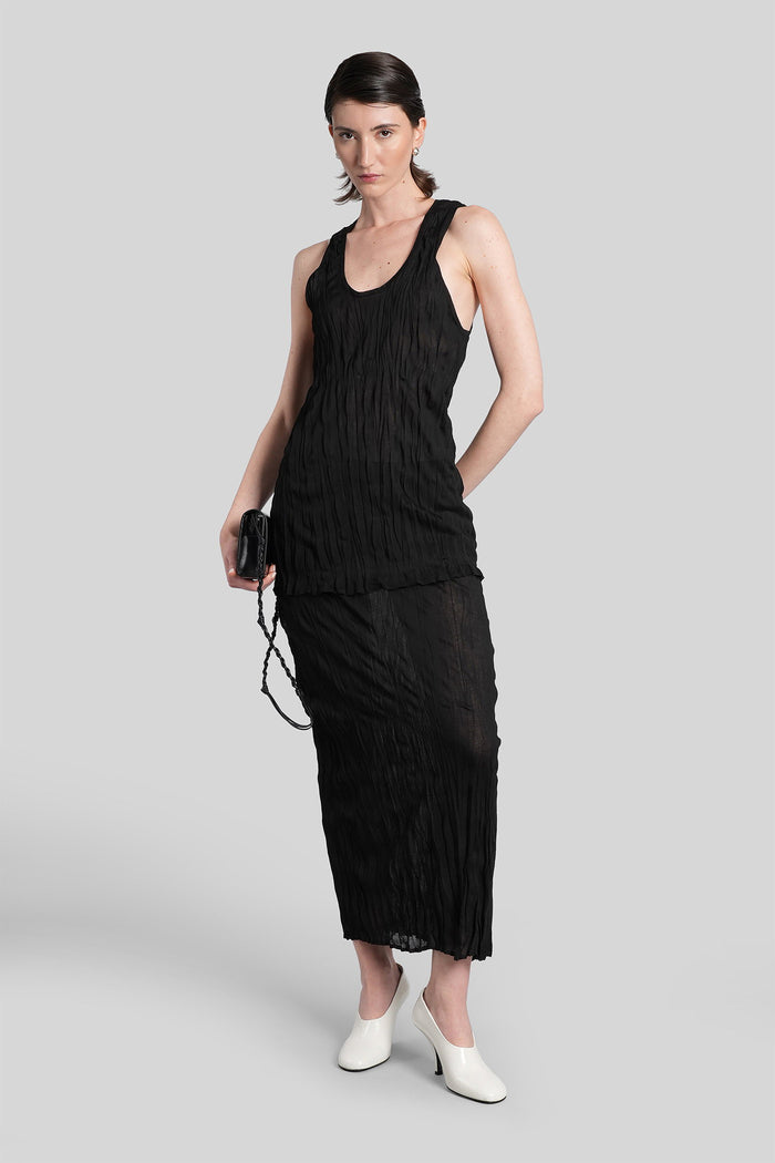 Tank Top Black Viscose Abbigliamento