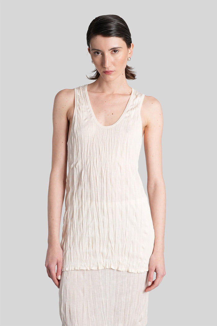 Tank Top Beige Viscose Abbigliamento