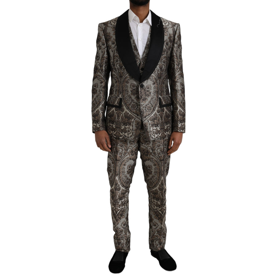 Dolce & Gabbana 91% Polyester 9% Silk; Lining: 90% Silk 10% Viscose pant suit in brown