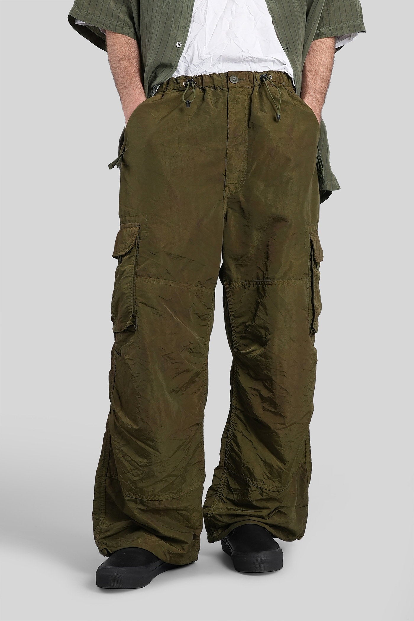 Pants Green Nylon Abbigliamento