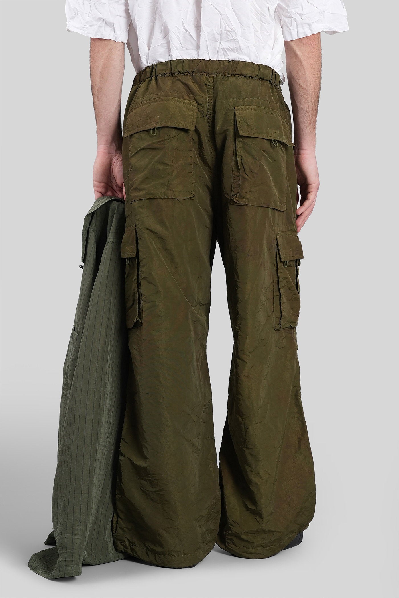 Pants Green Nylon Abbigliamento