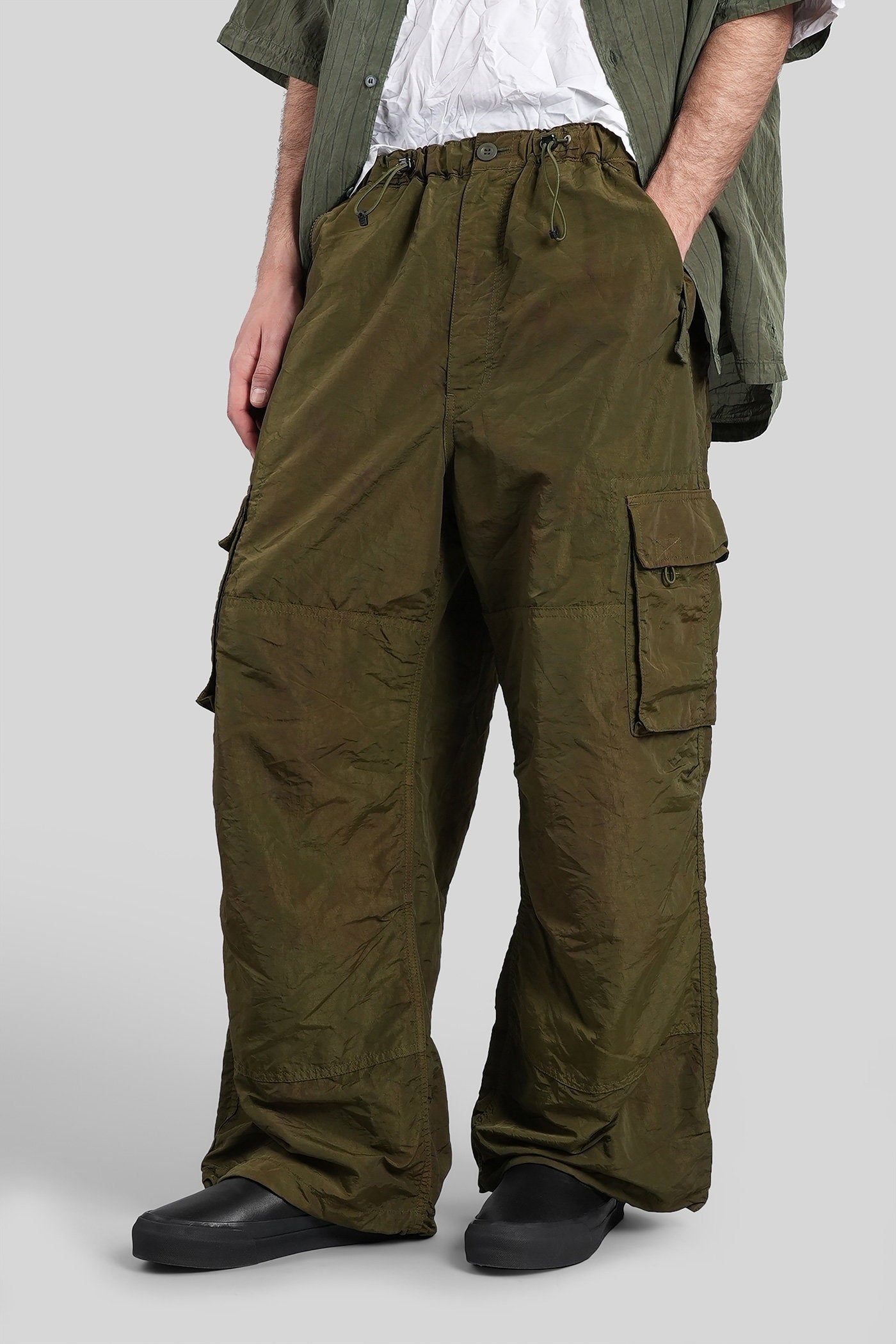 Pants Green Nylon Abbigliamento