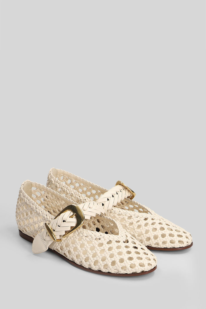 Alchemy Ballet Flats Beige Leather Scarpe