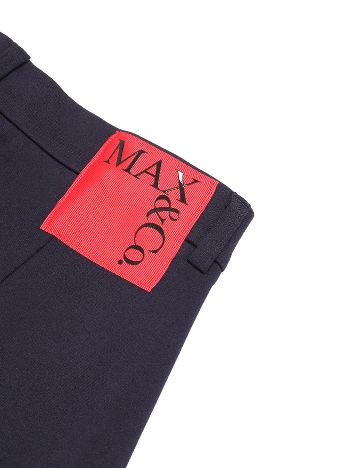 Pants Blue Viscose Polyamide Elastane