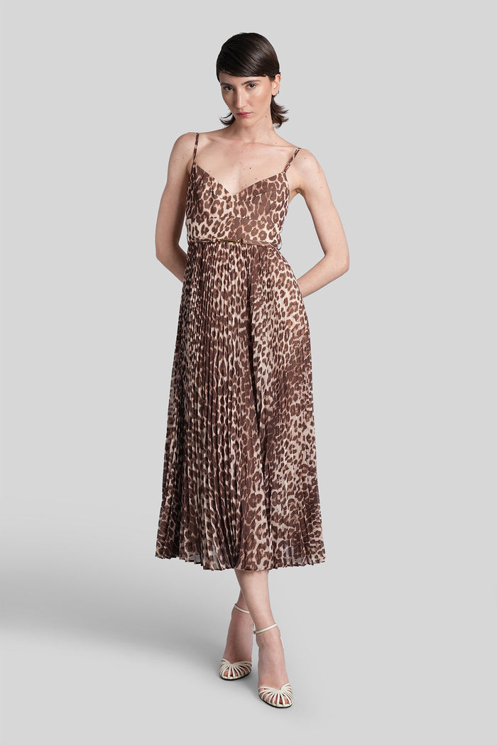 Long Dress Animalier Polyester Abbigliamento