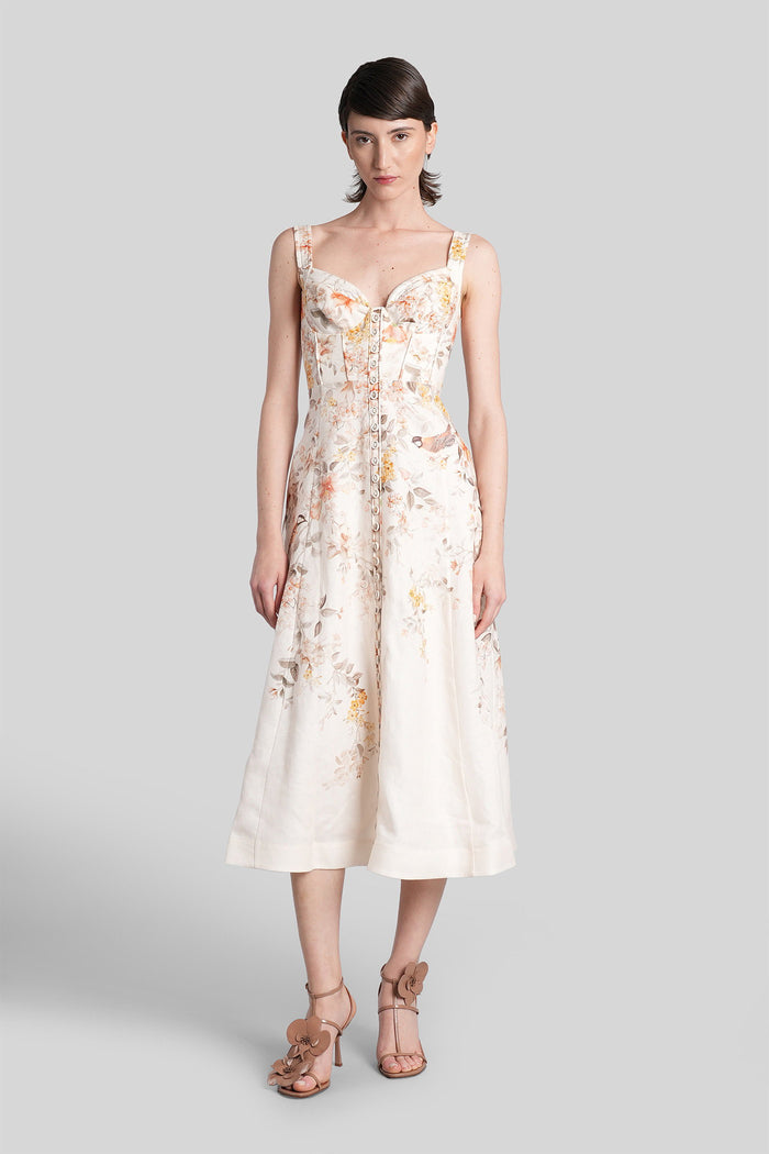 Long Dress White Linen Abbigliamento