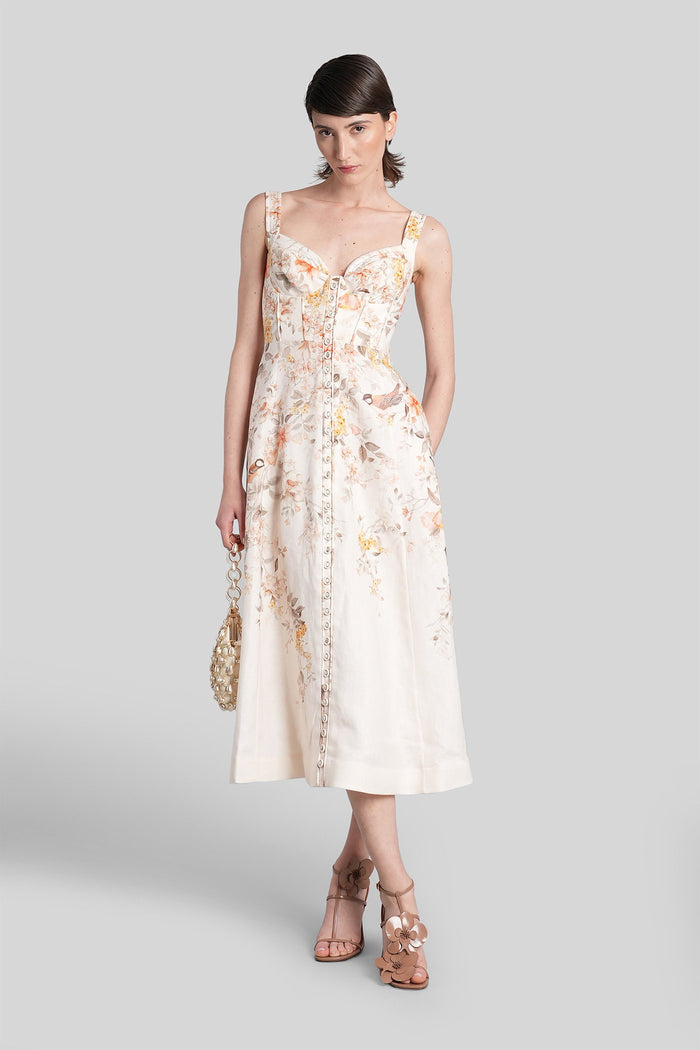 Long Dress White Linen Abbigliamento