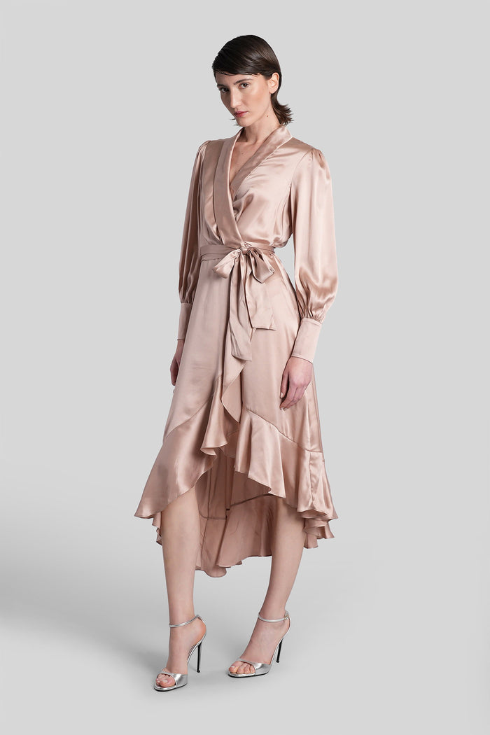 Long Dress Rose-Pink Silk Abbigliamento