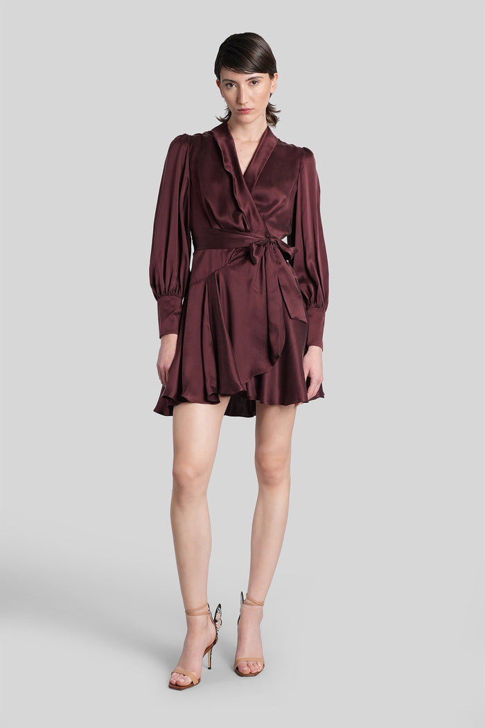 Mini Dress Bordeaux Silk Abbigliamento