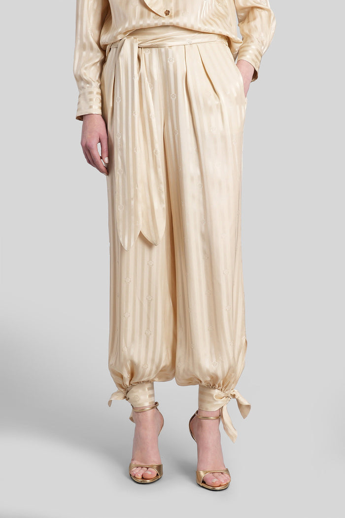 Pants Beige Silk Abbigliamento