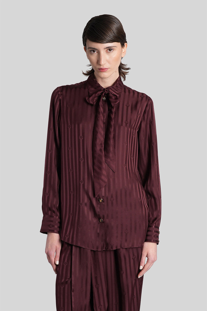 Shirt Bordeaux Silk Abbigliamento