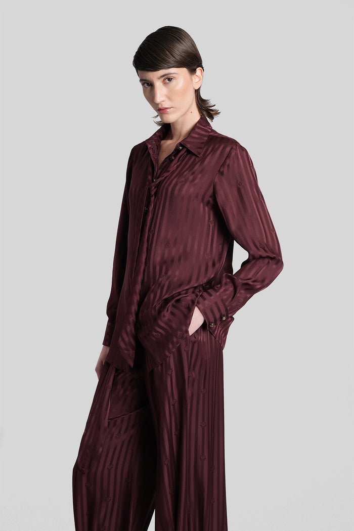 Shirt Bordeaux Silk Abbigliamento