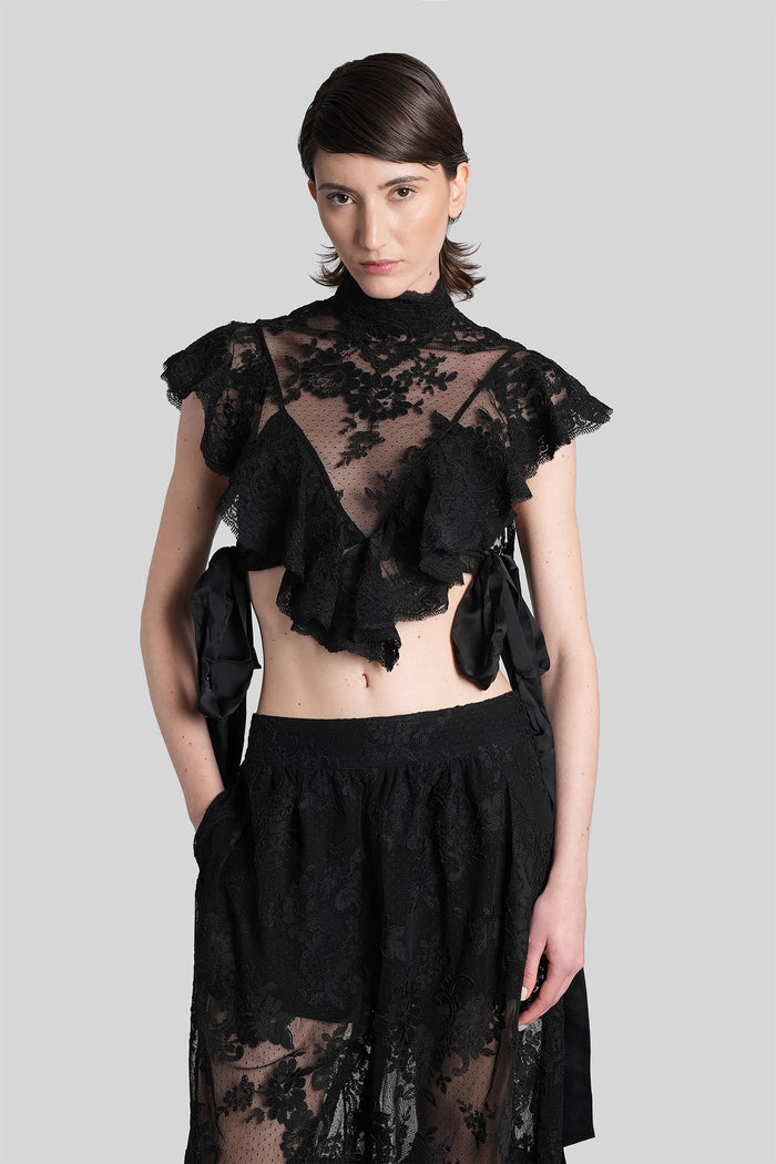 Topwear Black Polyester Abbigliamento