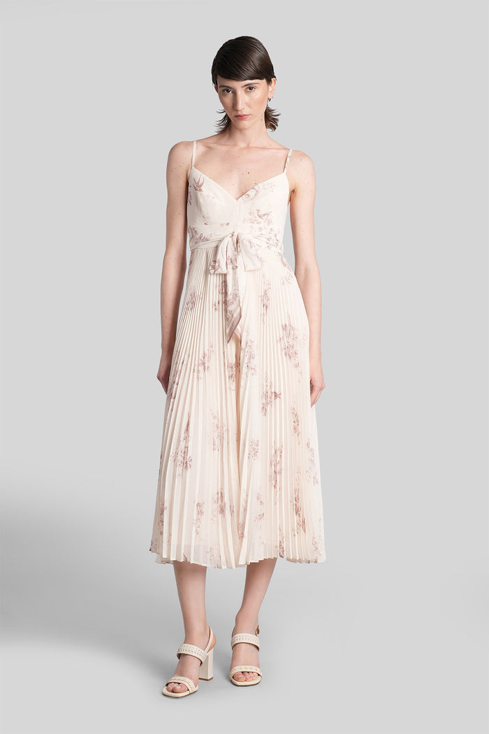 Long Dress Beige Polyester Abbigliamento