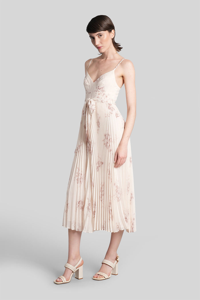 Long Dress Beige Polyester Abbigliamento