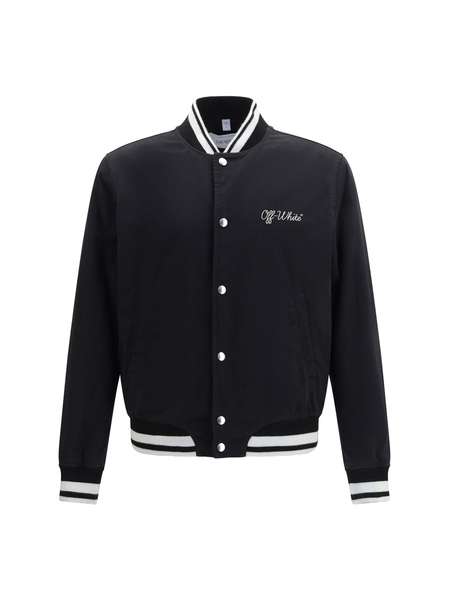 Varsity Jacket Script Cotgab Black-White Black/white Cotton Sweatshirts