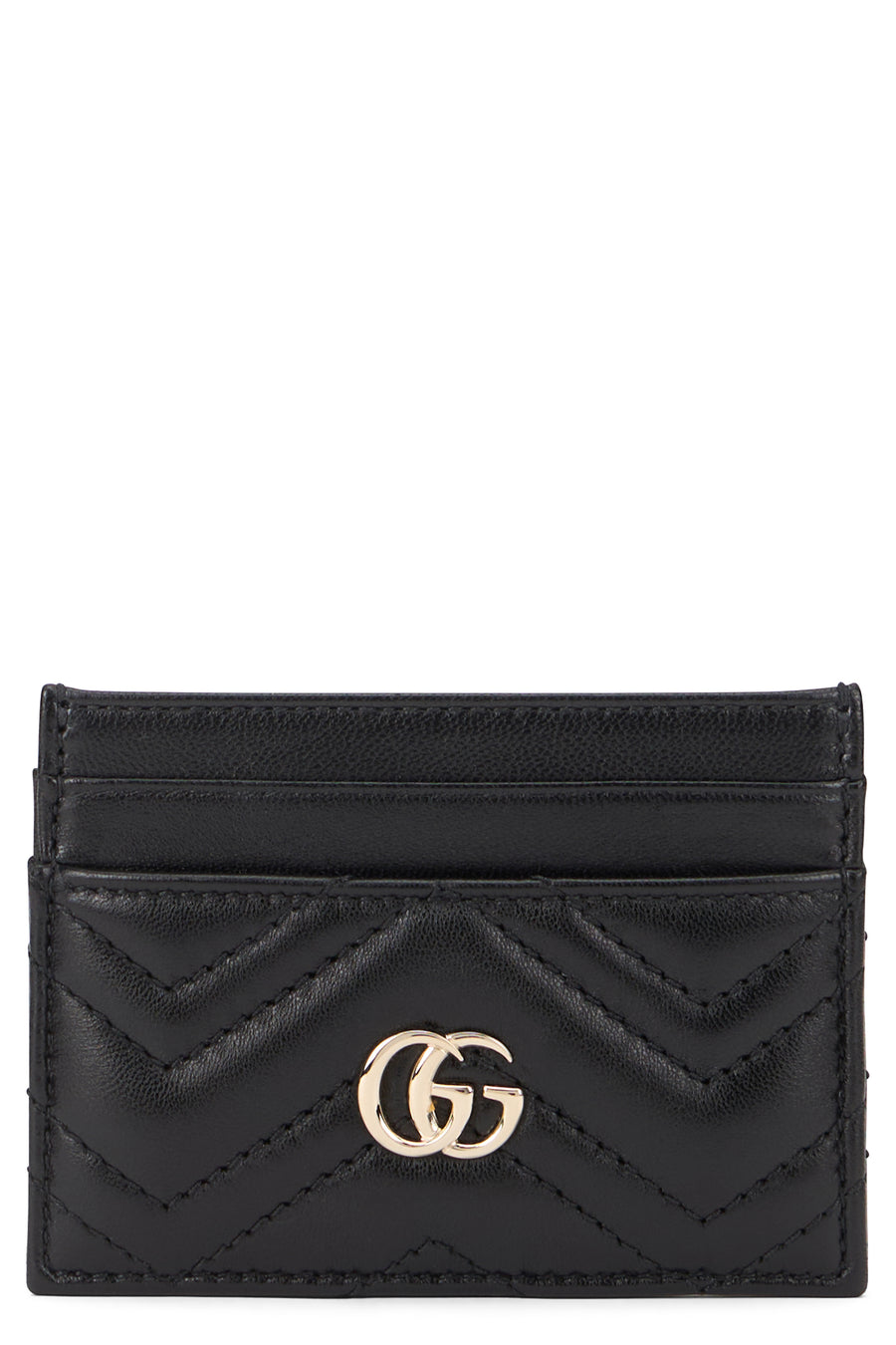 Card Holder Gg Marmont Black Calf Leather Skin Wallets & Purses