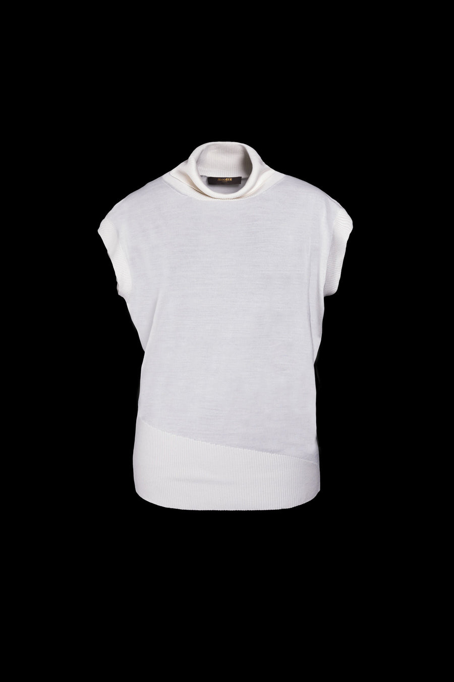 Moorer Womens White Sleeveless Knit Sweater Clothing