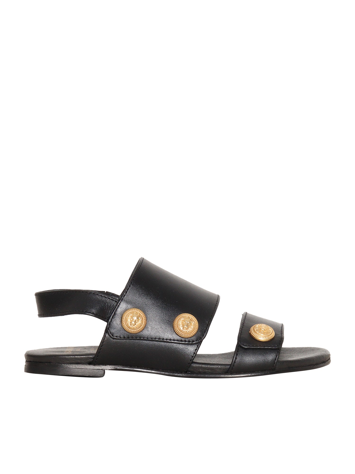 SANDALS Black Leather