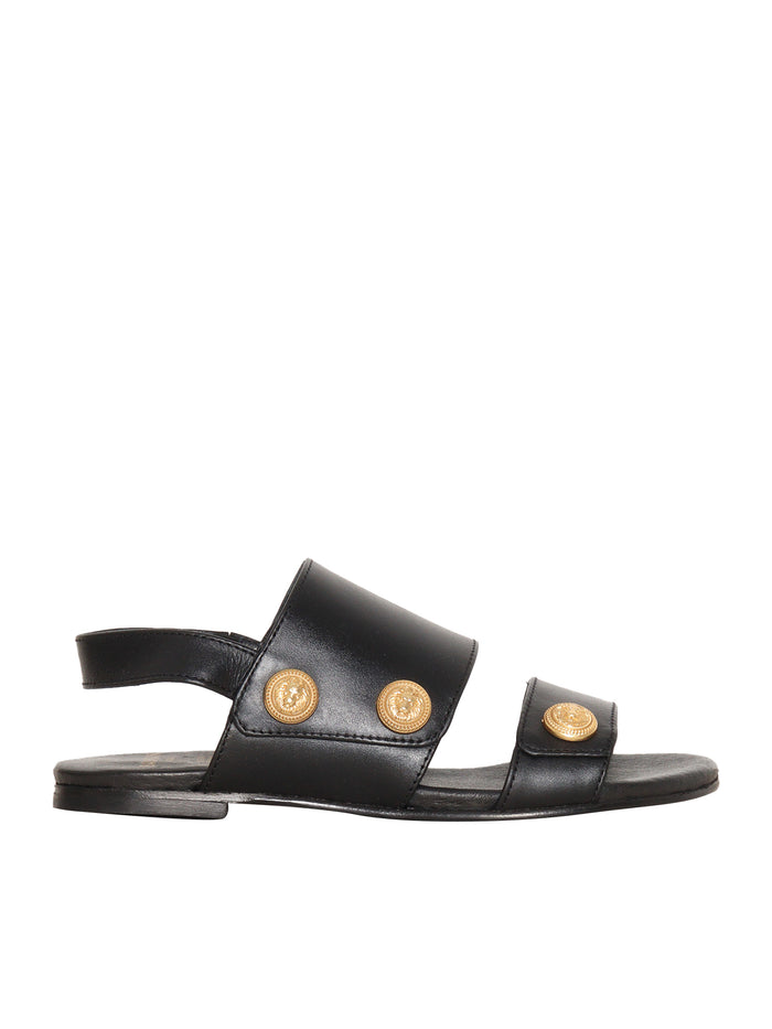 SANDALS Black Leather