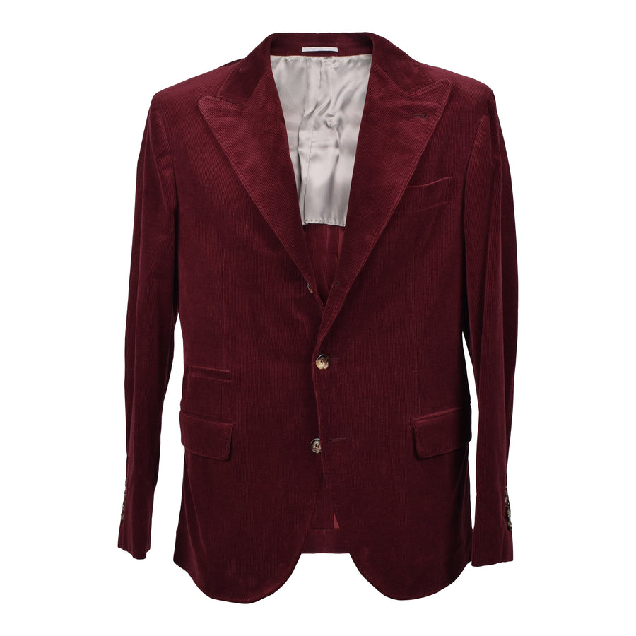 Brunello Cucinelli Mens Burgundy Wool Cashmere Blazer Purple Clothing
