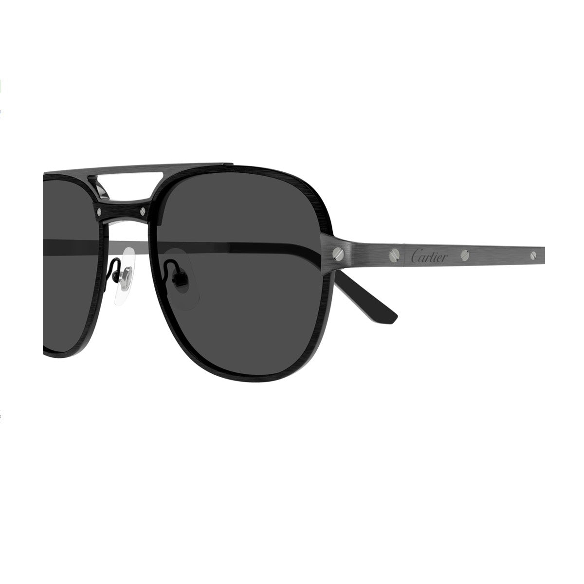 Cartier Ct0477s Santos De Black Metallo Sunglasses