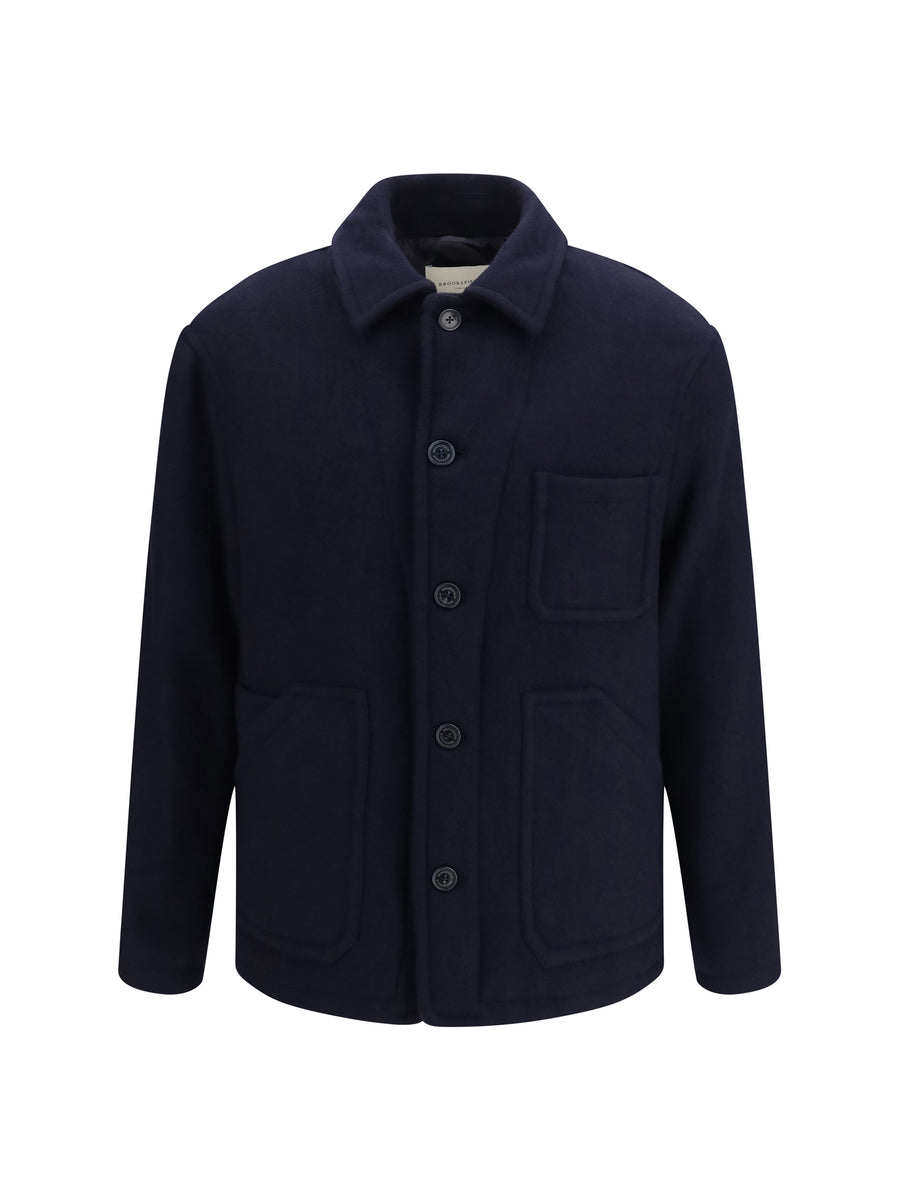 Wool Work Jacket Navy Knitwear