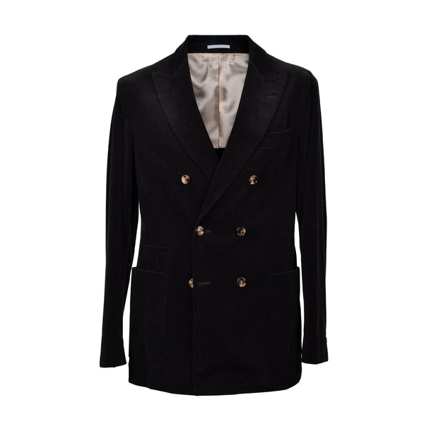 Brunello Cucinelli Mens Black Wool Double Breasted Suit