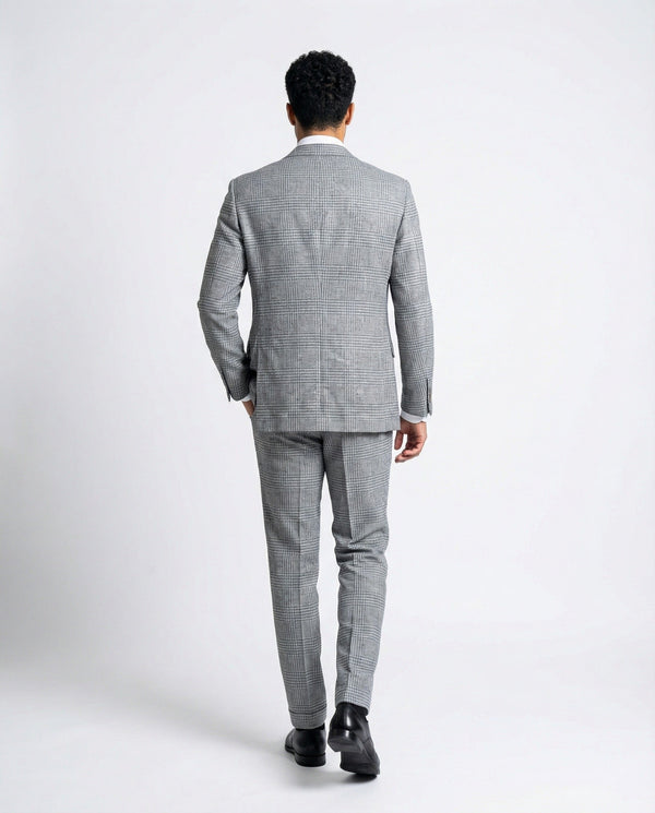 Brunello Cucinelli Mens Light Grey Wool Silk Suit Blue