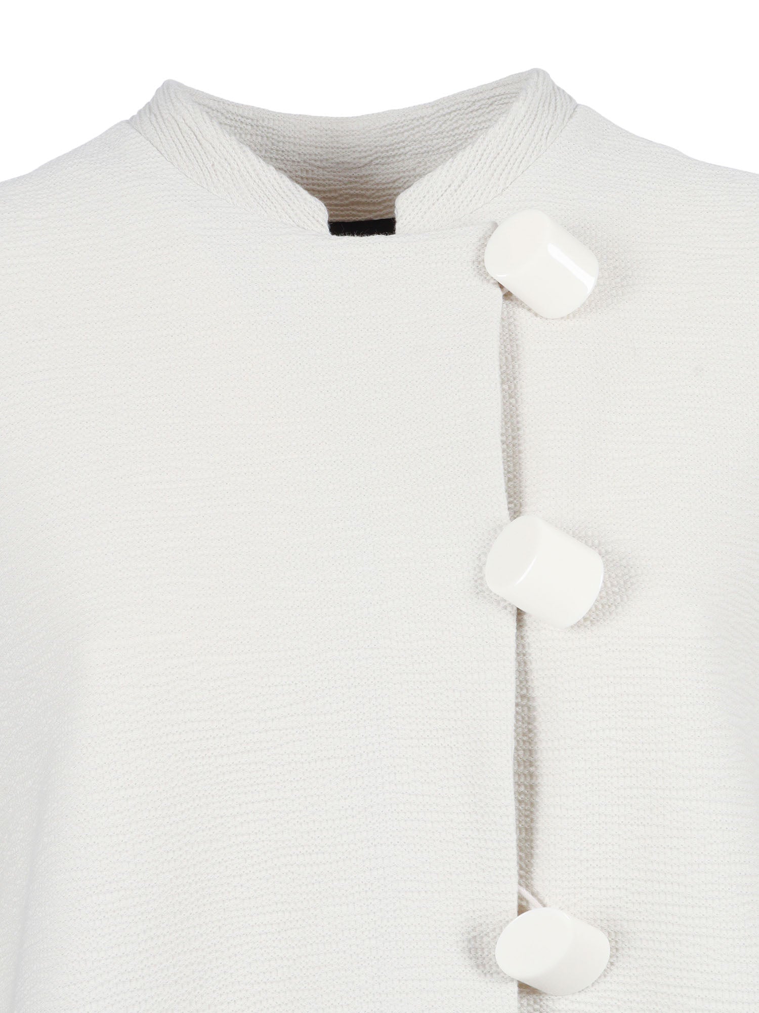 Blazer White Cotton Polyamide Elastane Jacket
