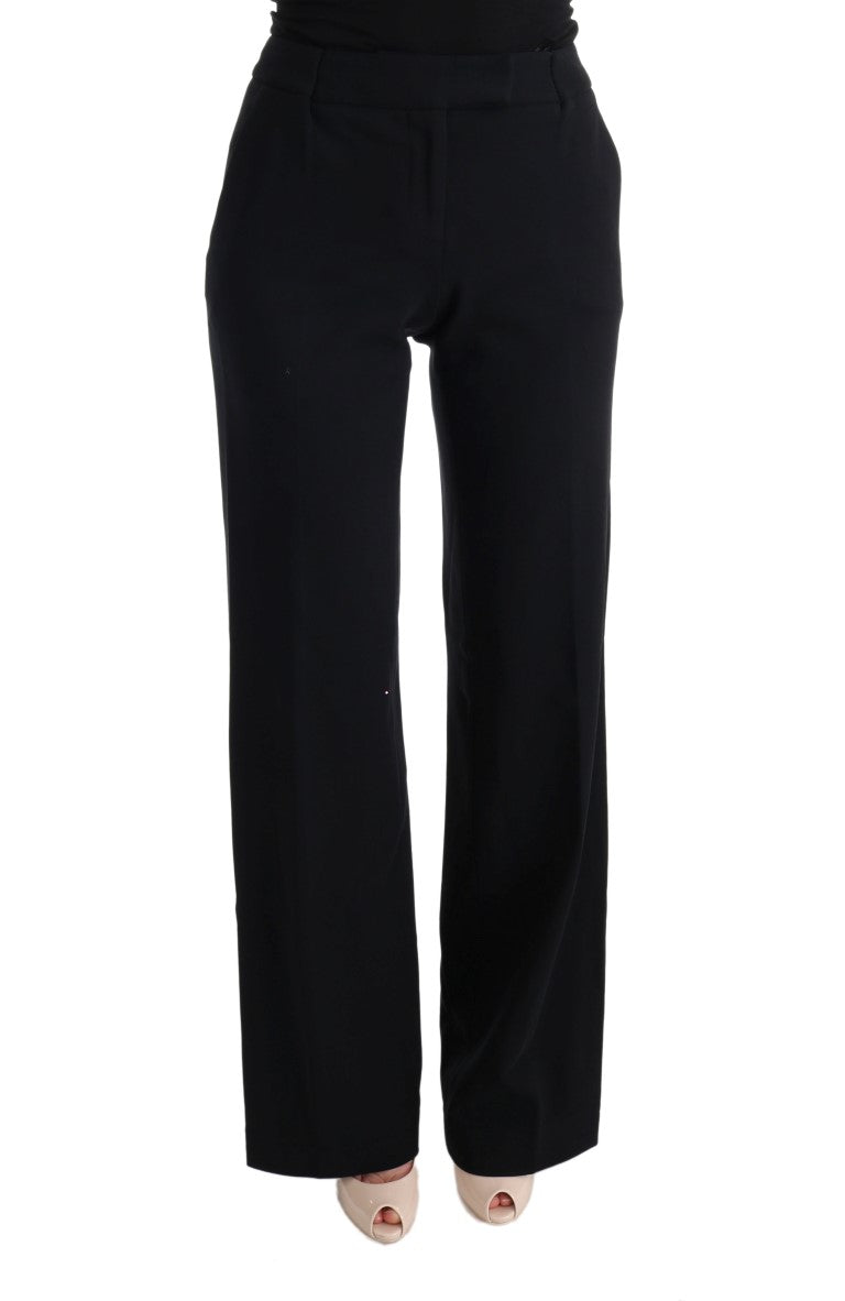 Ermanno Scervino 60% Viscose trousers in black