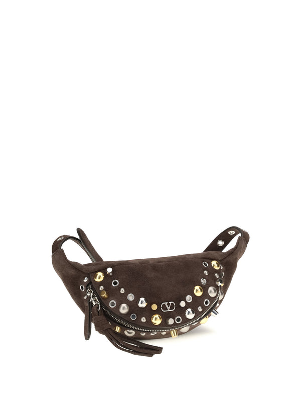Fanny Pack Nellcôte Suede Dark Brown Calf Leather Shoulder Bags