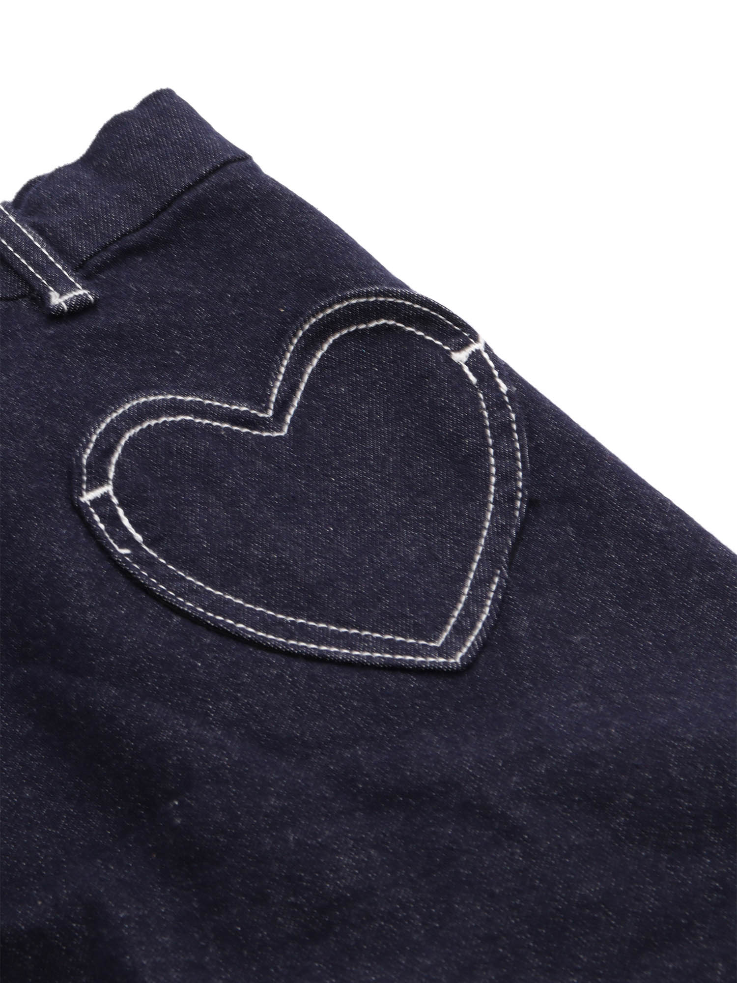 DENIM SKIRT WITH HEART POCKETS Blue Cottone Polyester Elastan