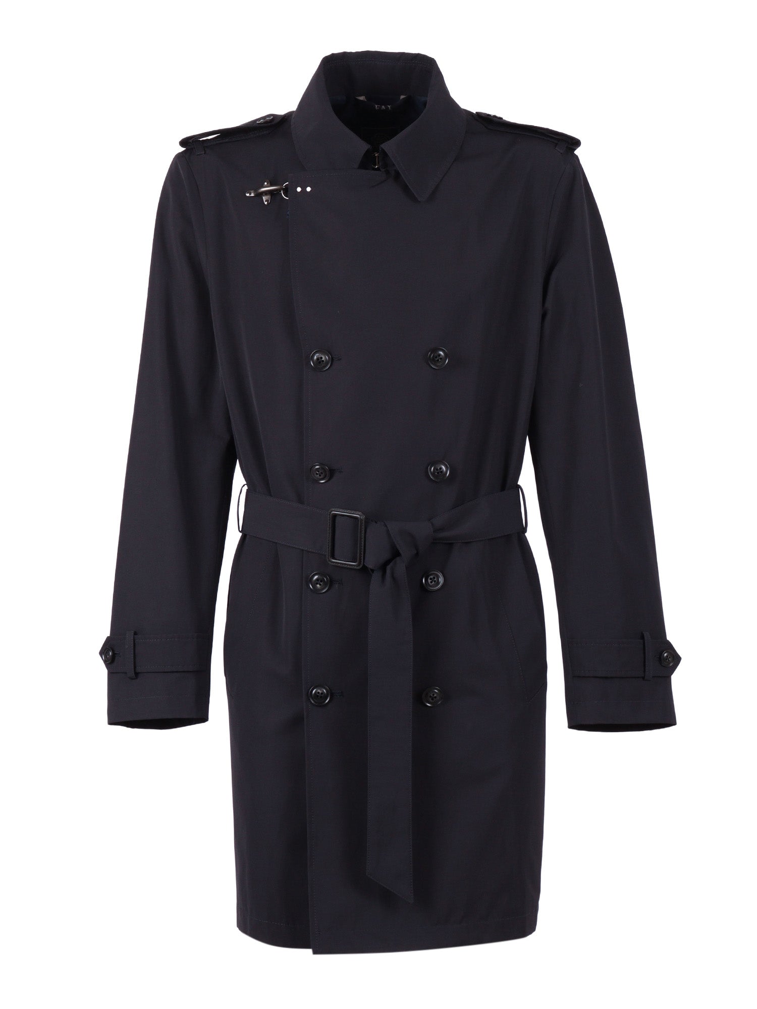 REGULAR FIT TRENCH COAT Blue Polyester Cotton Trench-raincoat