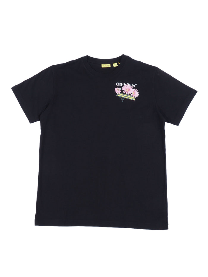 DAISY TAPE TEE S-S Black Cotton Shirt