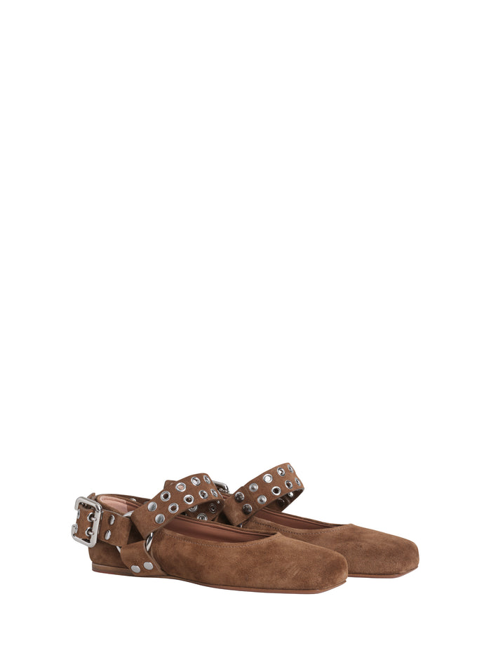 Alaia Flat Shoes Marrone