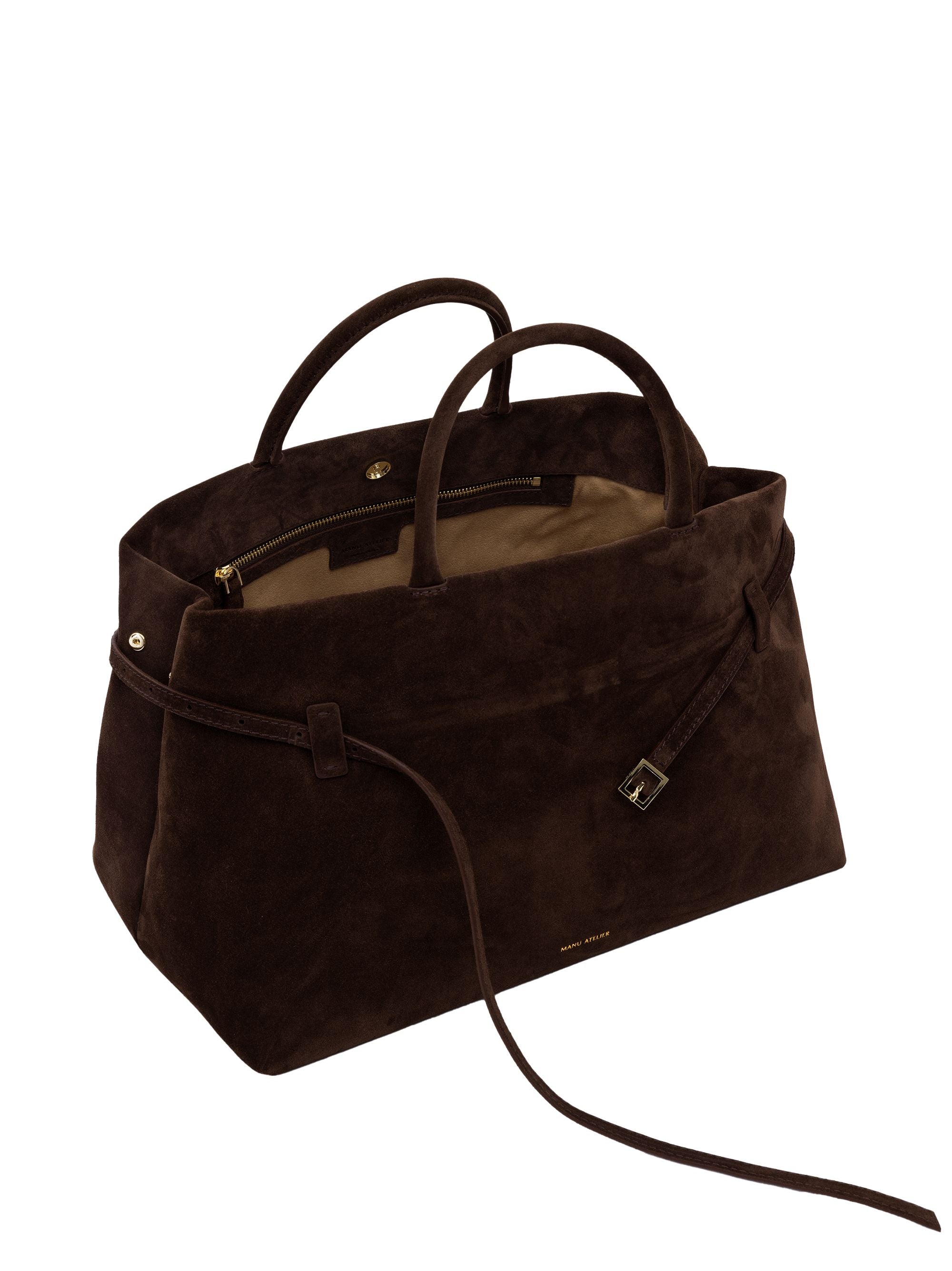 Manu Atelier Bags Brown Suede Leather