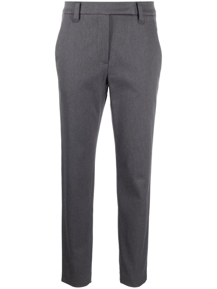 Brunello Cucinelli Trousers Grey Cotton Elastane