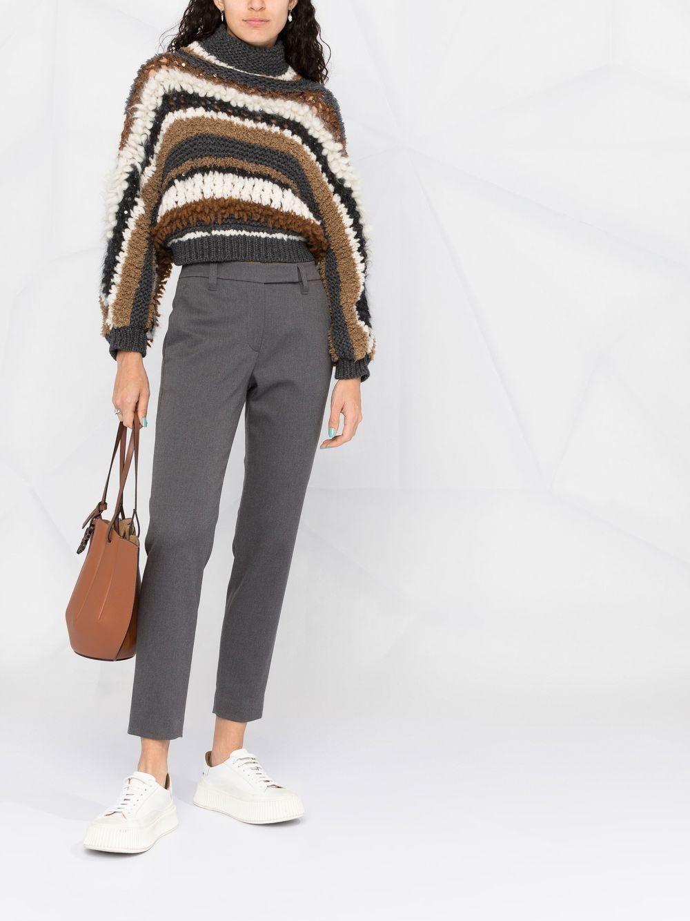 Brunello Cucinelli Trousers Grey Cotton Elastane