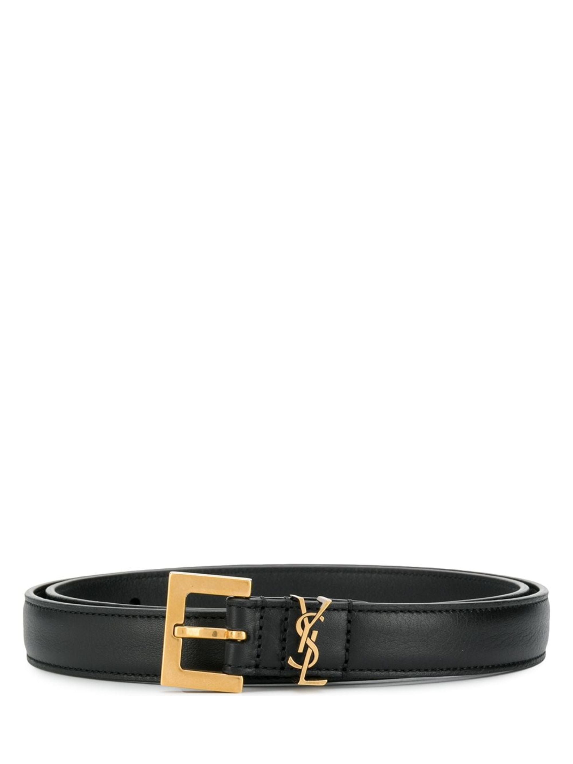 Saint Laurent Belts Black Calf Skin