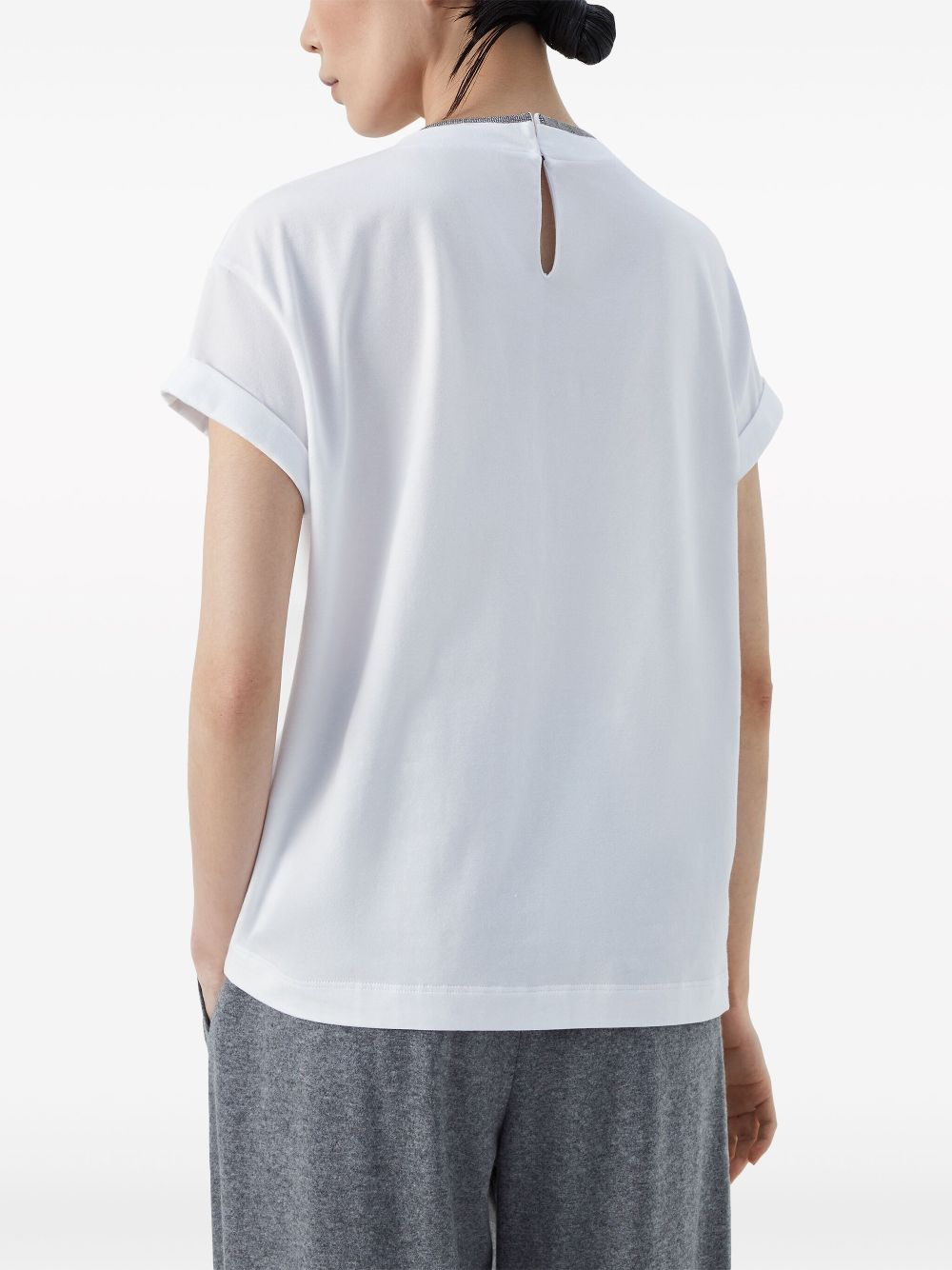 Brunello Cucinelli T-Shirts And Polos White Cotton Elastane