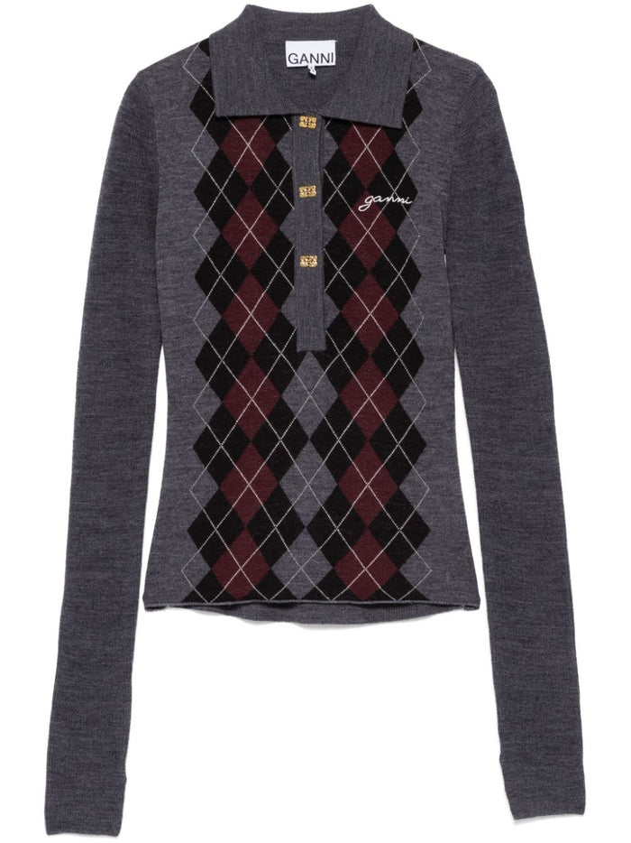 Ganni T-Shirts And Polos Multicolour Merino Wool